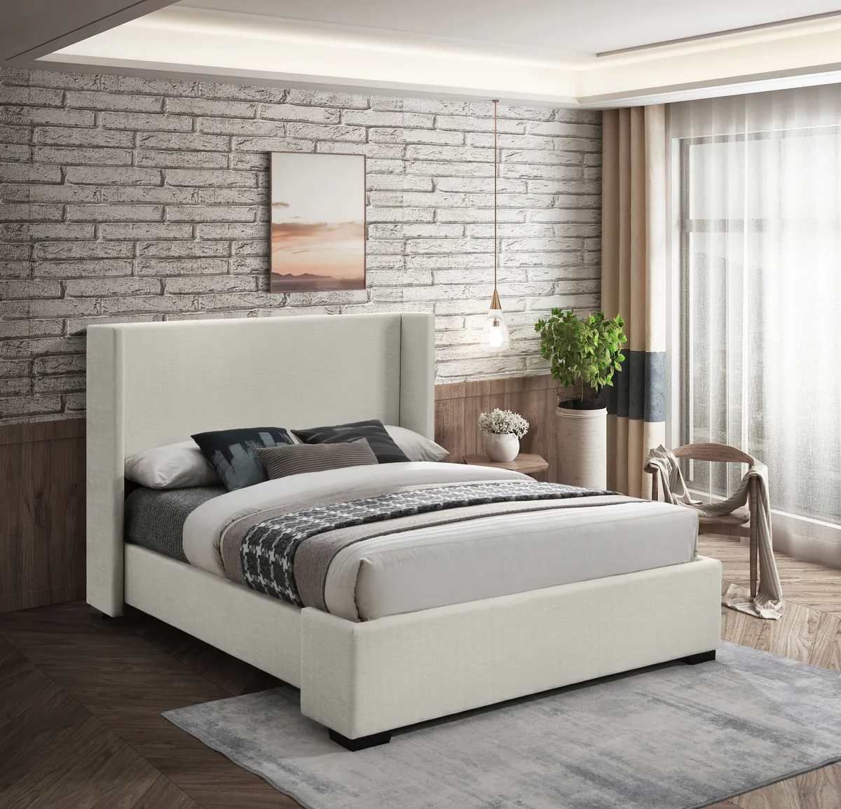 Oxford - Queen Bed - Beige - View 2