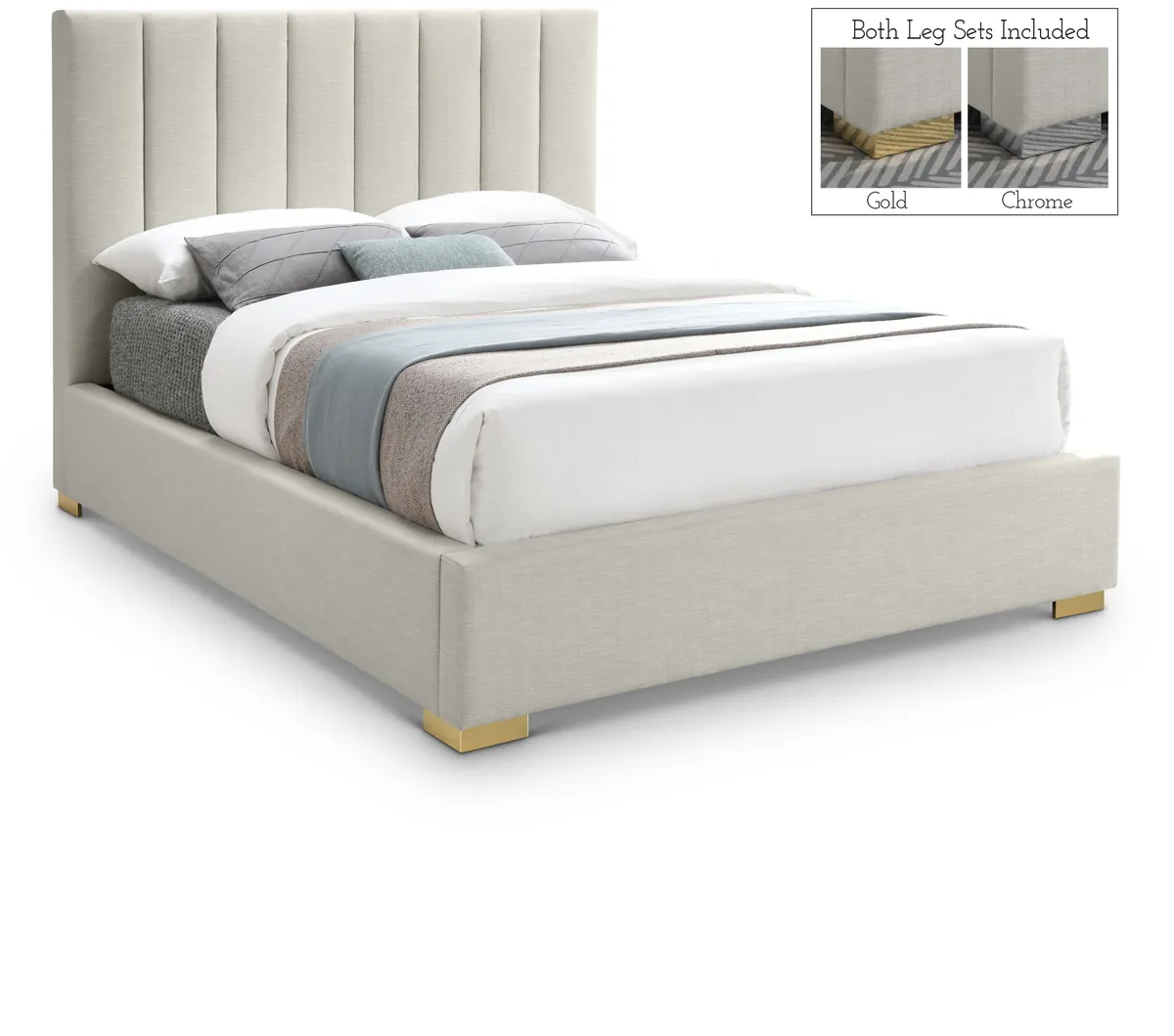 Pierce - King Bed - Beige