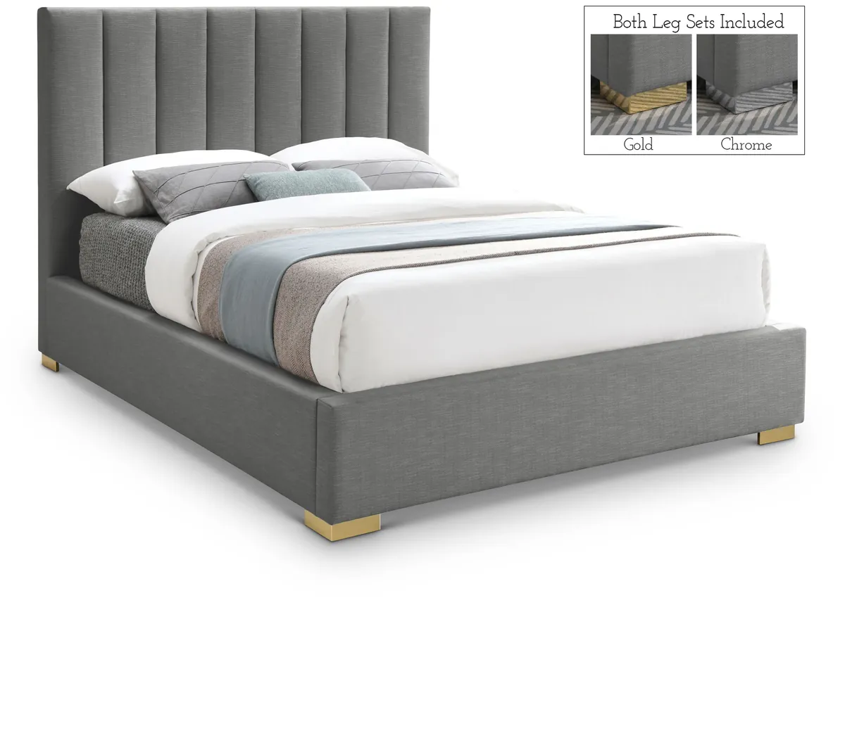 Pierce - Queen Bed - Gray