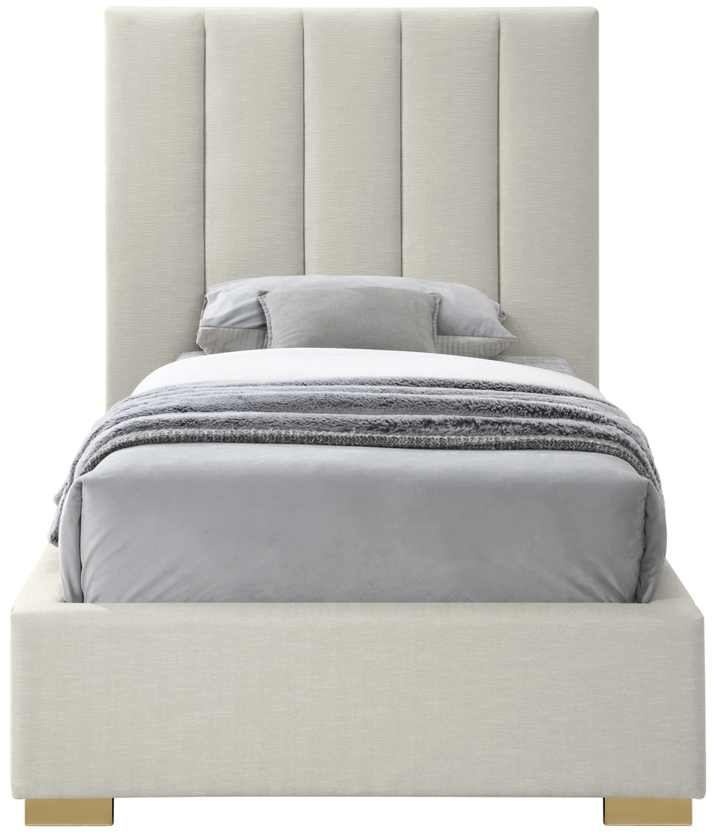 Pierce - Twin Bed - Beige