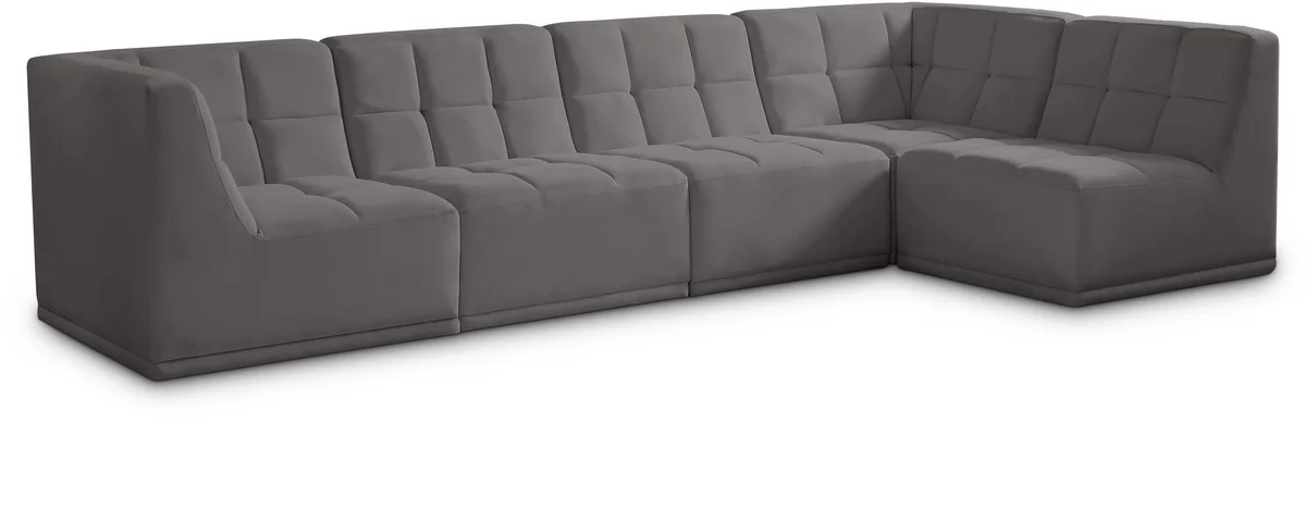 Relax - 5 Piece Modular Sectional - Gray