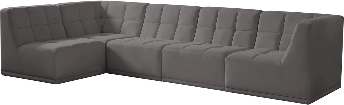 Relax - 5 Piece Modular Sectional - Gray - View 2