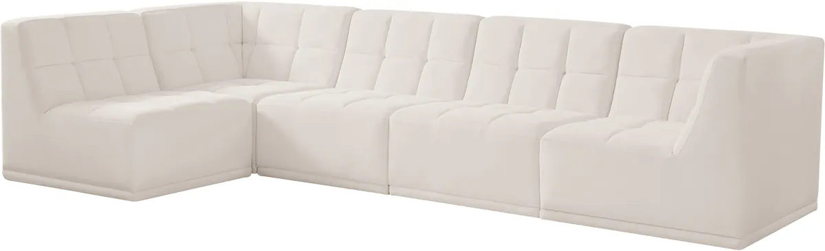 Relax - 5 Piece Modular Sectional - Cream - View 2