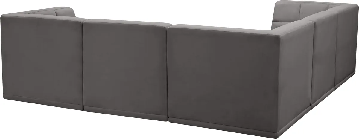 Relax - 5 Piece Modular Corner Armless Sectional - Gray