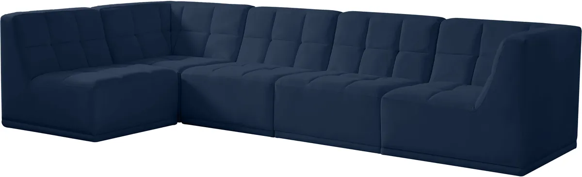 Relax - 5 Piece Modular Sectional - Navy - View 2