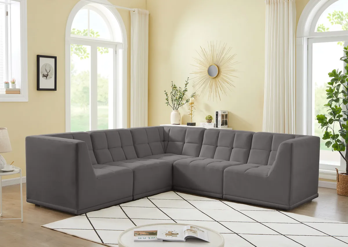 Relax - 5 Piece Modular Corner Sectional - Gray - View 2