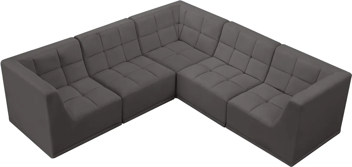 Relax - 5 Piece Modular Corner Sectional - Gray