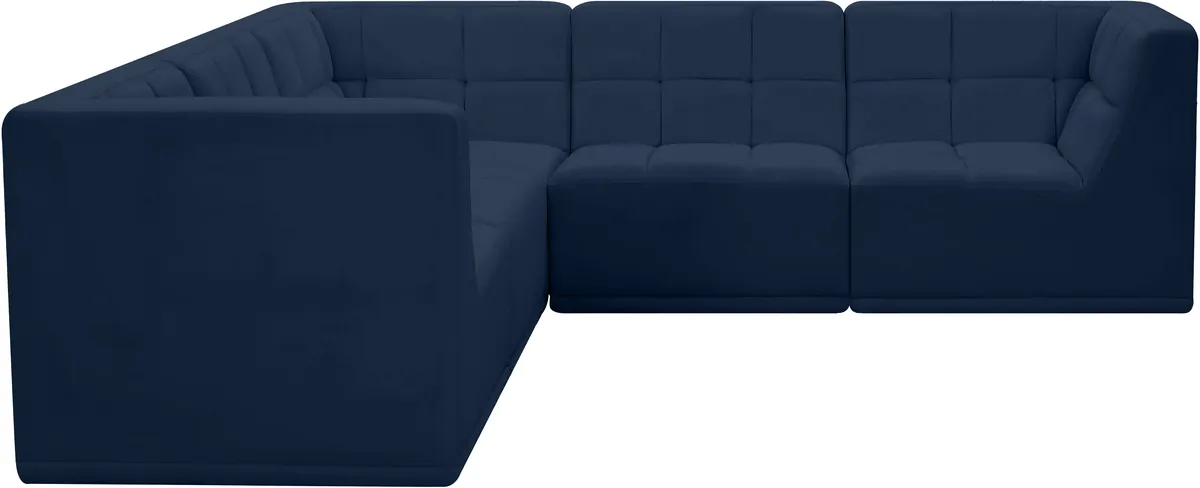 Relax - 5 Piece Modular Corner Sectional - Navy