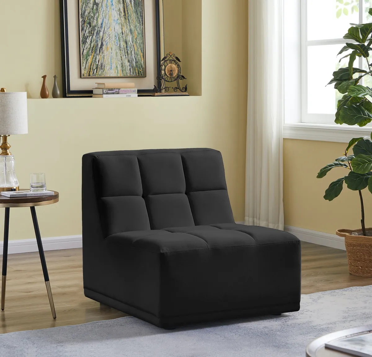 Relax - Armless Chair - Black - View 2