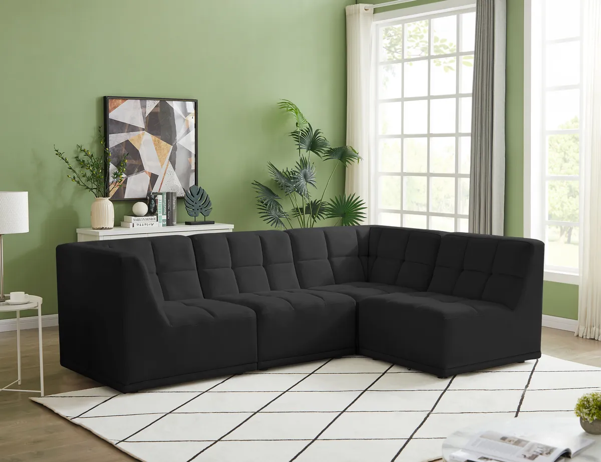 Relax - 4 Piece Modular Sectional - Black