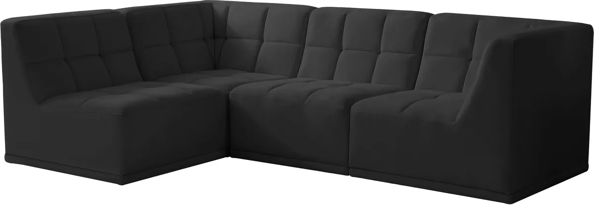 Relax - 4 Piece Modular Sectional - Black - View 2