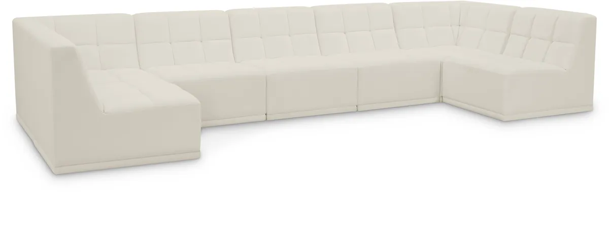 Relax - 7 Piece Modular Sectional - Cream