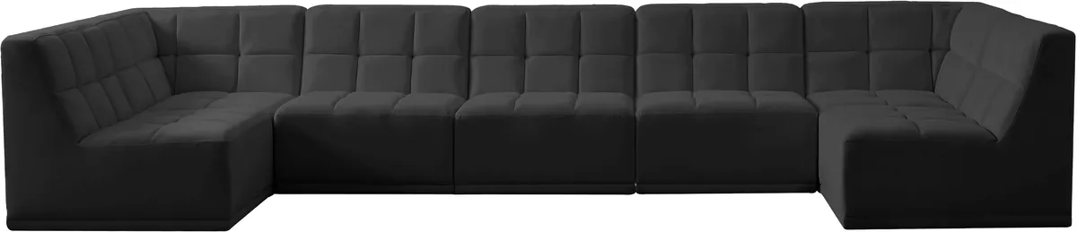 Relax - 7 Piece Modular Sectional - Black
