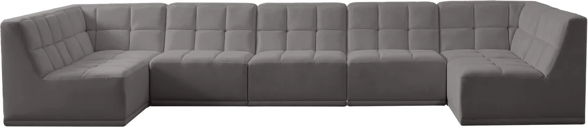Relax - 7 Piece Modular Sectional - Gray