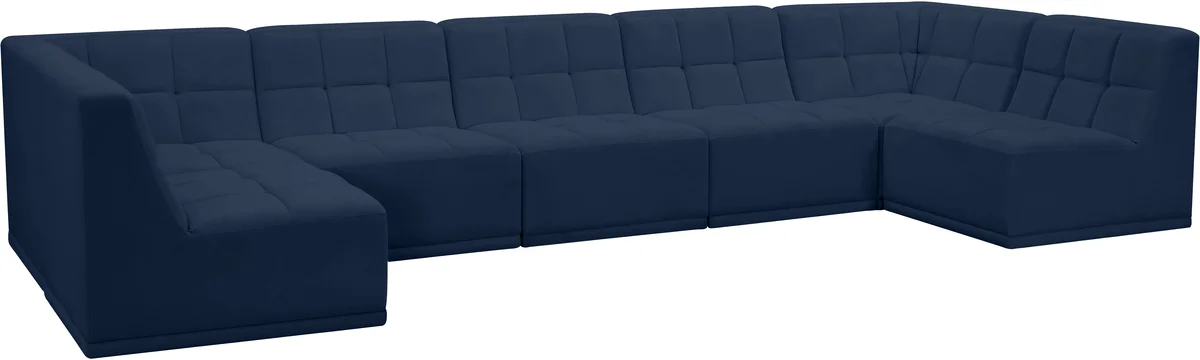 Relax - 7 Piece Modular Sectional - Navy