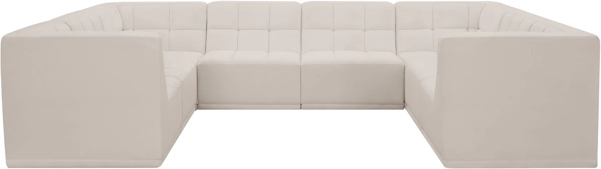 Relax - 8 Piece Modular Sectional - Cream