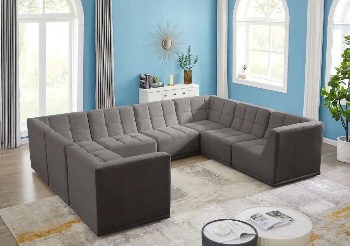 Relax - 8 Piece Modular Sectional - Gray