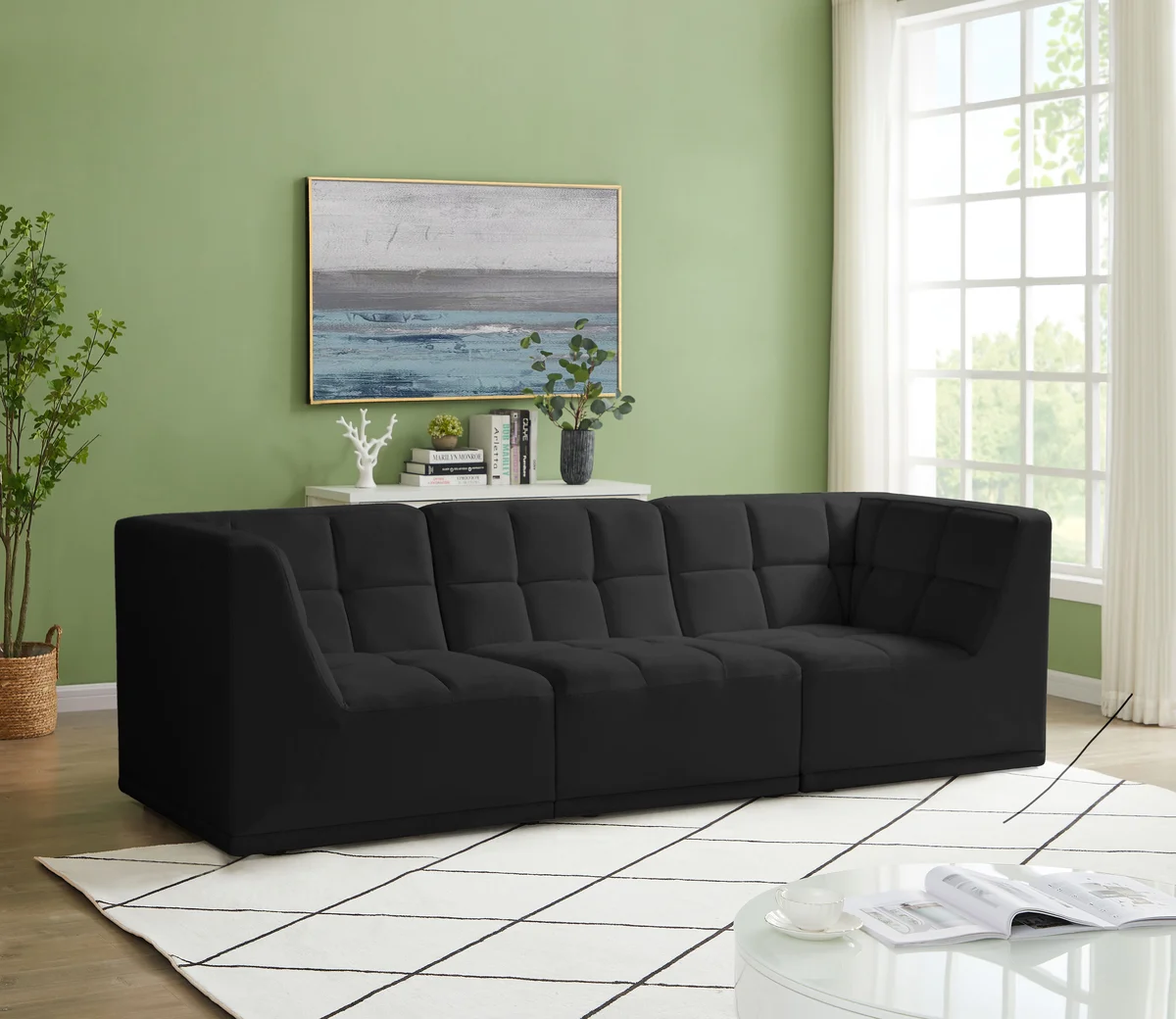 Relax - 3 Seat Modular Sofa - Black - View 2