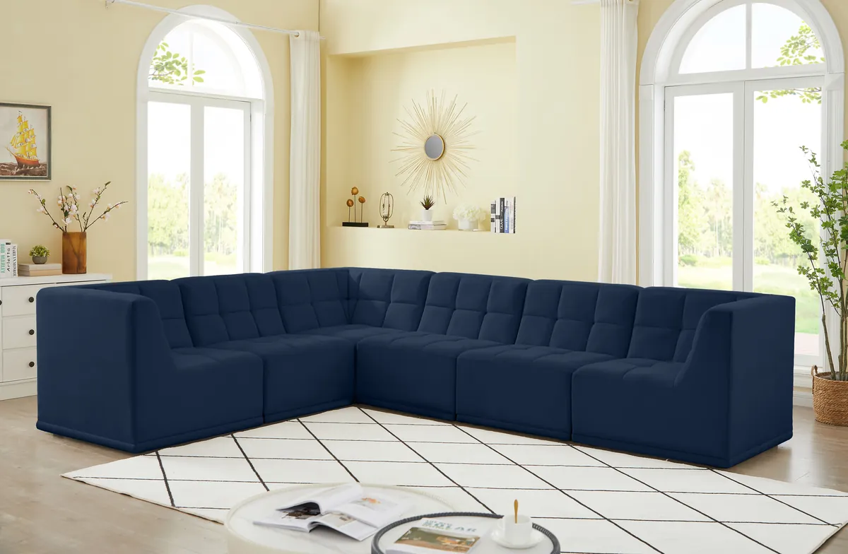 Relax - 6 Piece Modular Sectional - Navy