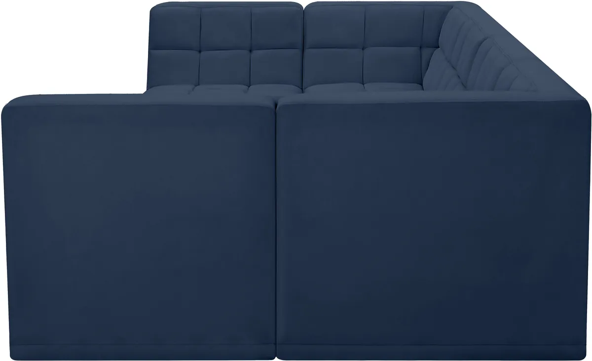 Relax - 6 Piece Modular U-Shaped Sectional - Navy