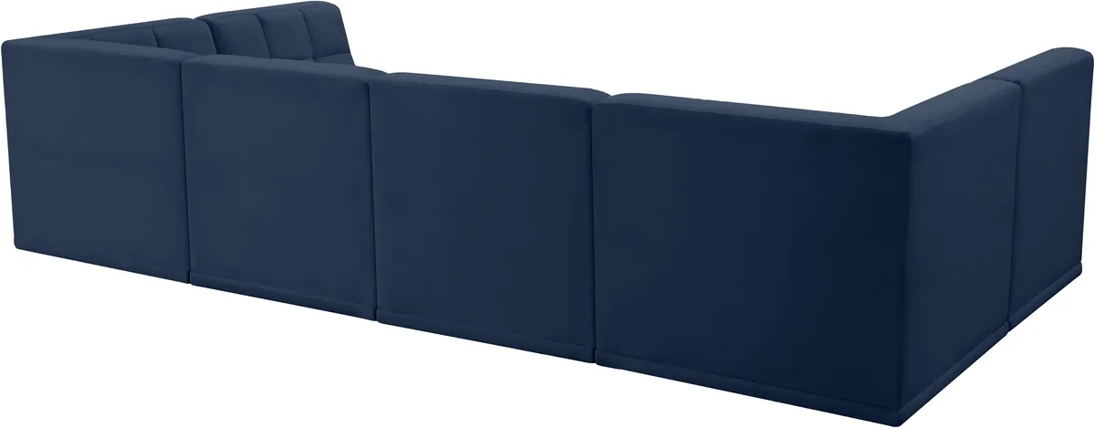 Relax - 6 Piece Modular U-Shaped Sectional - Navy