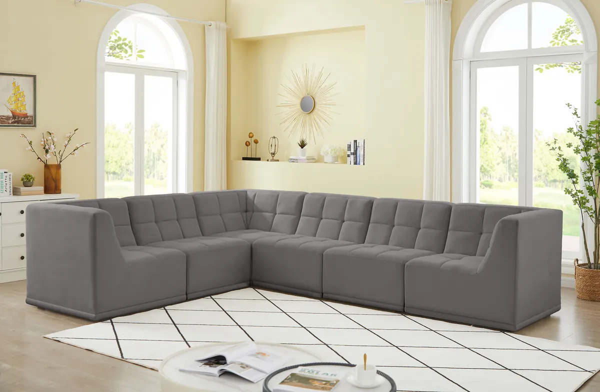 Relax - 6 Piece Modular Sectional - Gray