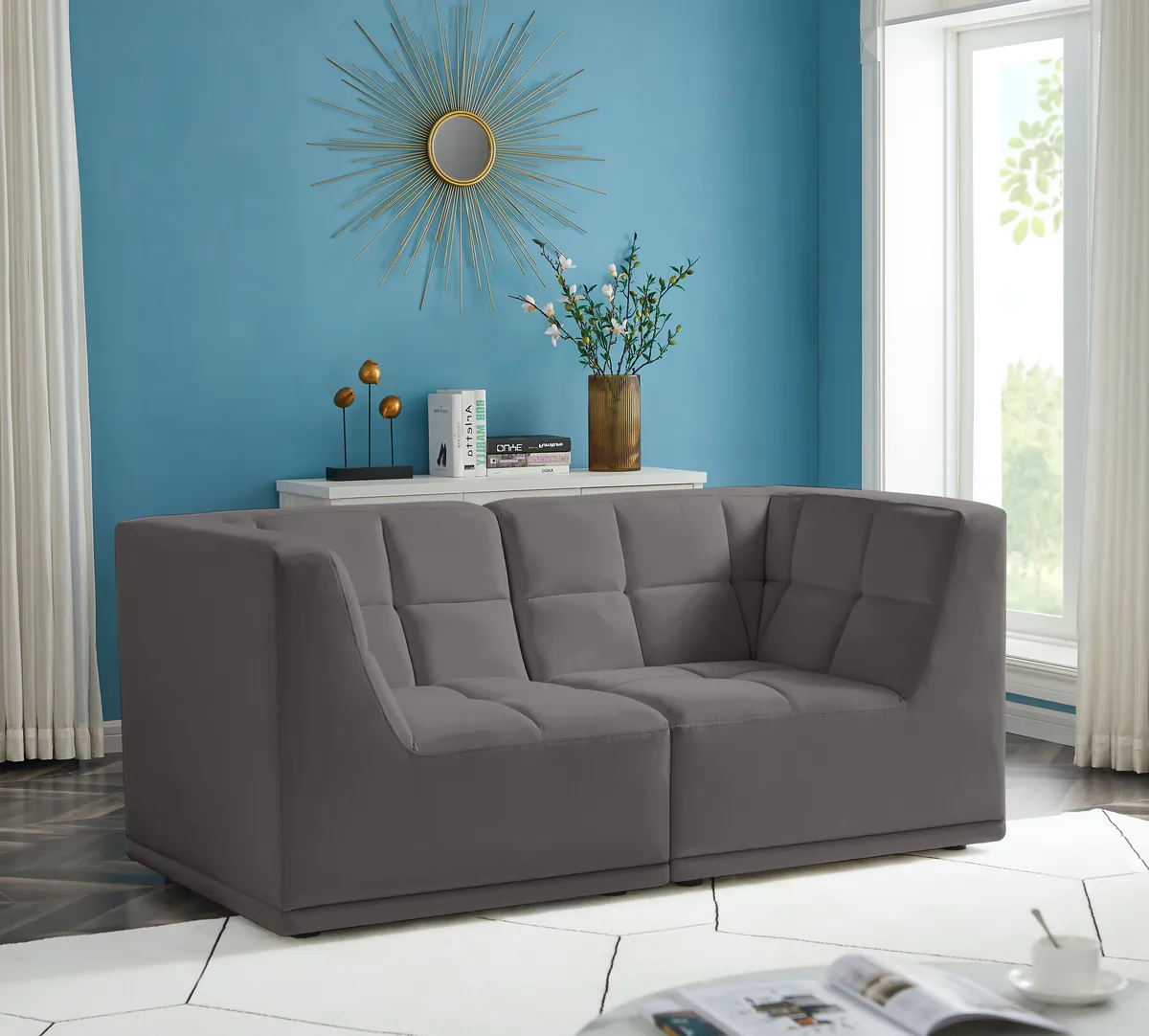 Relax - 2 Seat Modular Sofa - Gray - View 2