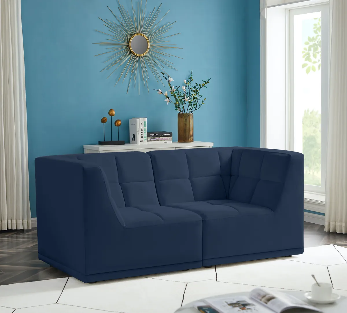 Relax - 2 Seat Modular Sofa - Navy - View 2