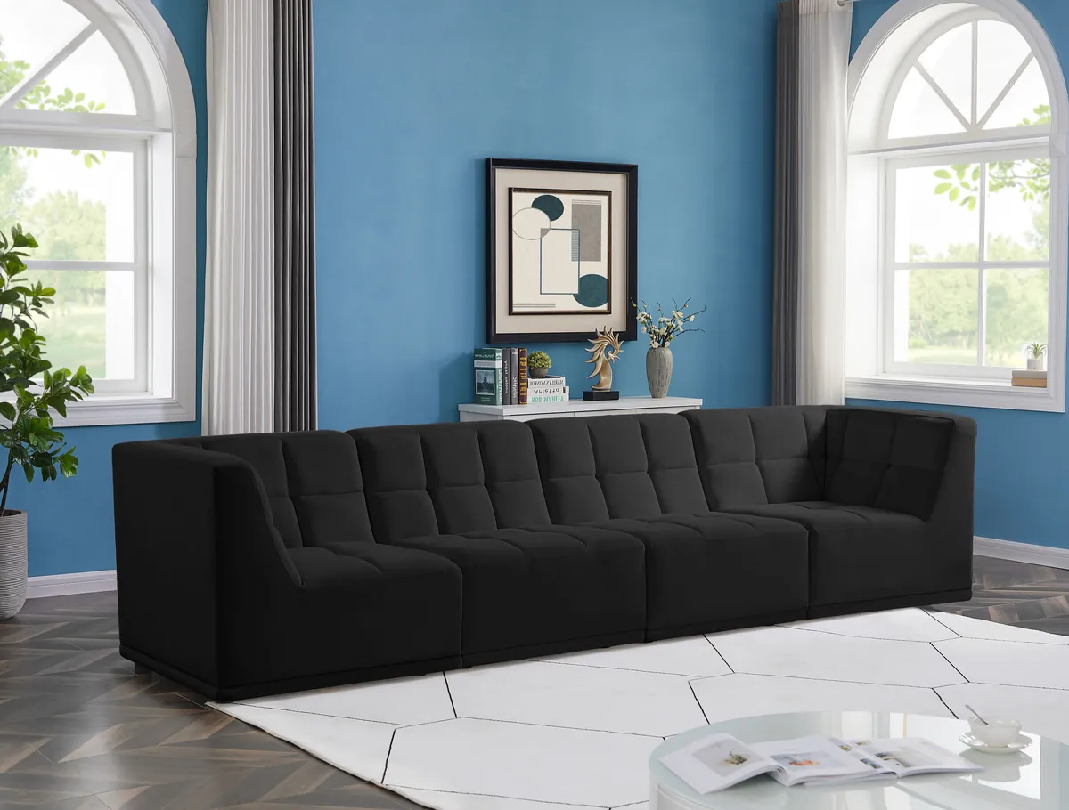 Relax - 4 Seat Modular Sofa - Black