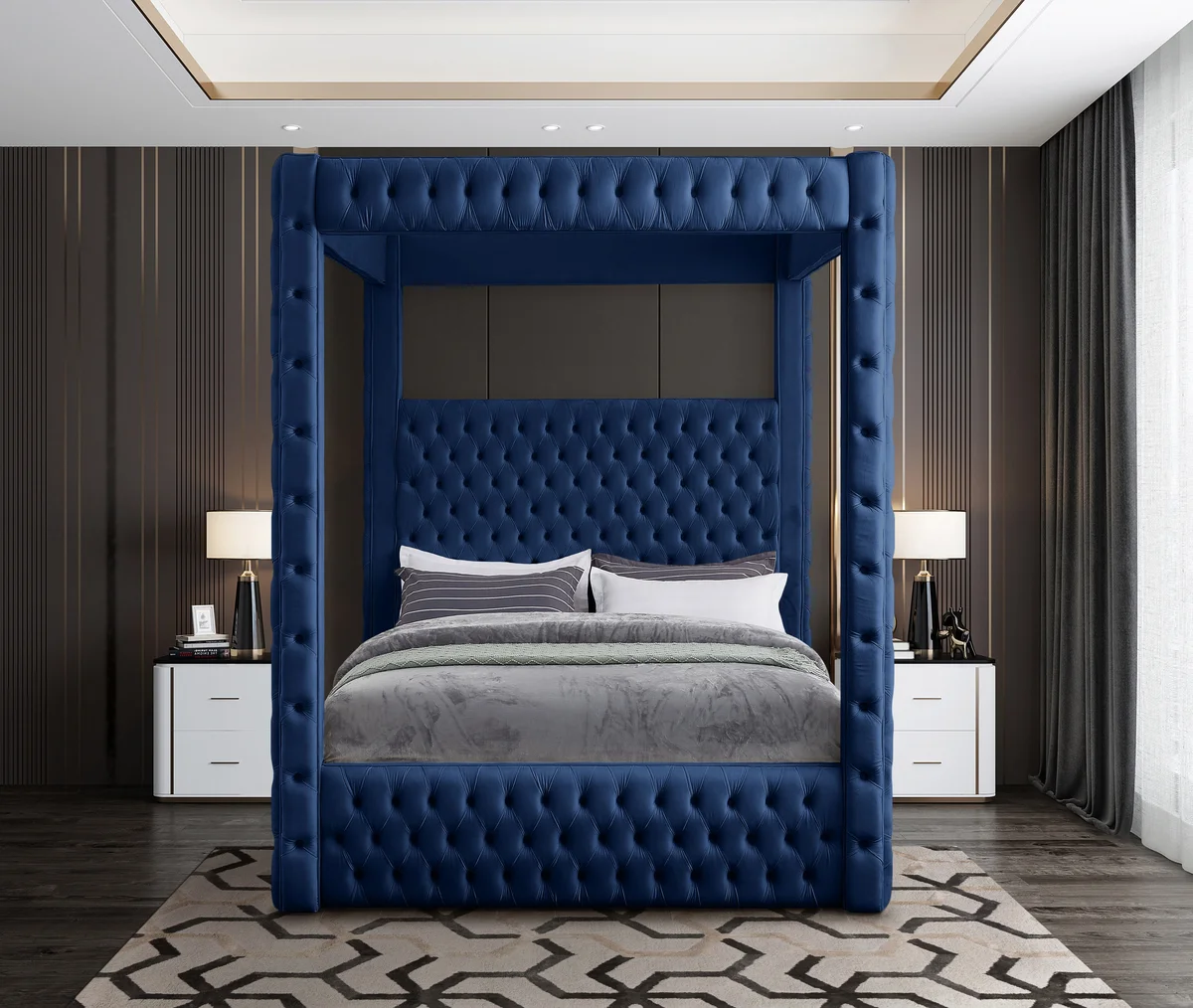 Royal - Queen Bed - Navy