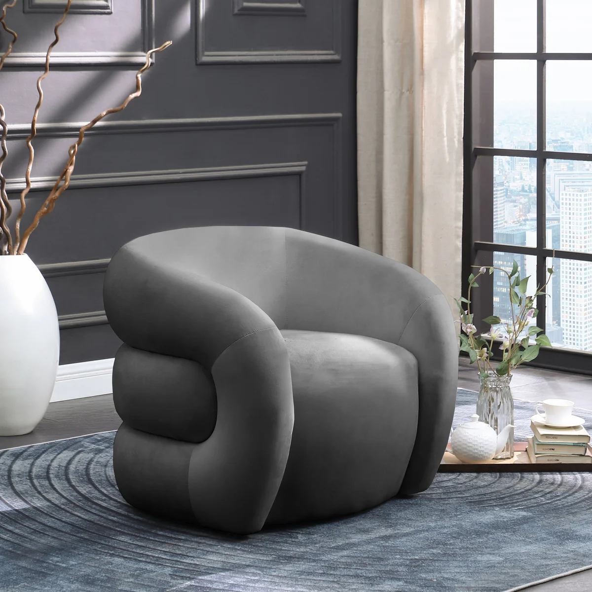 Roxbury - Accent Chair - Gray - View 2