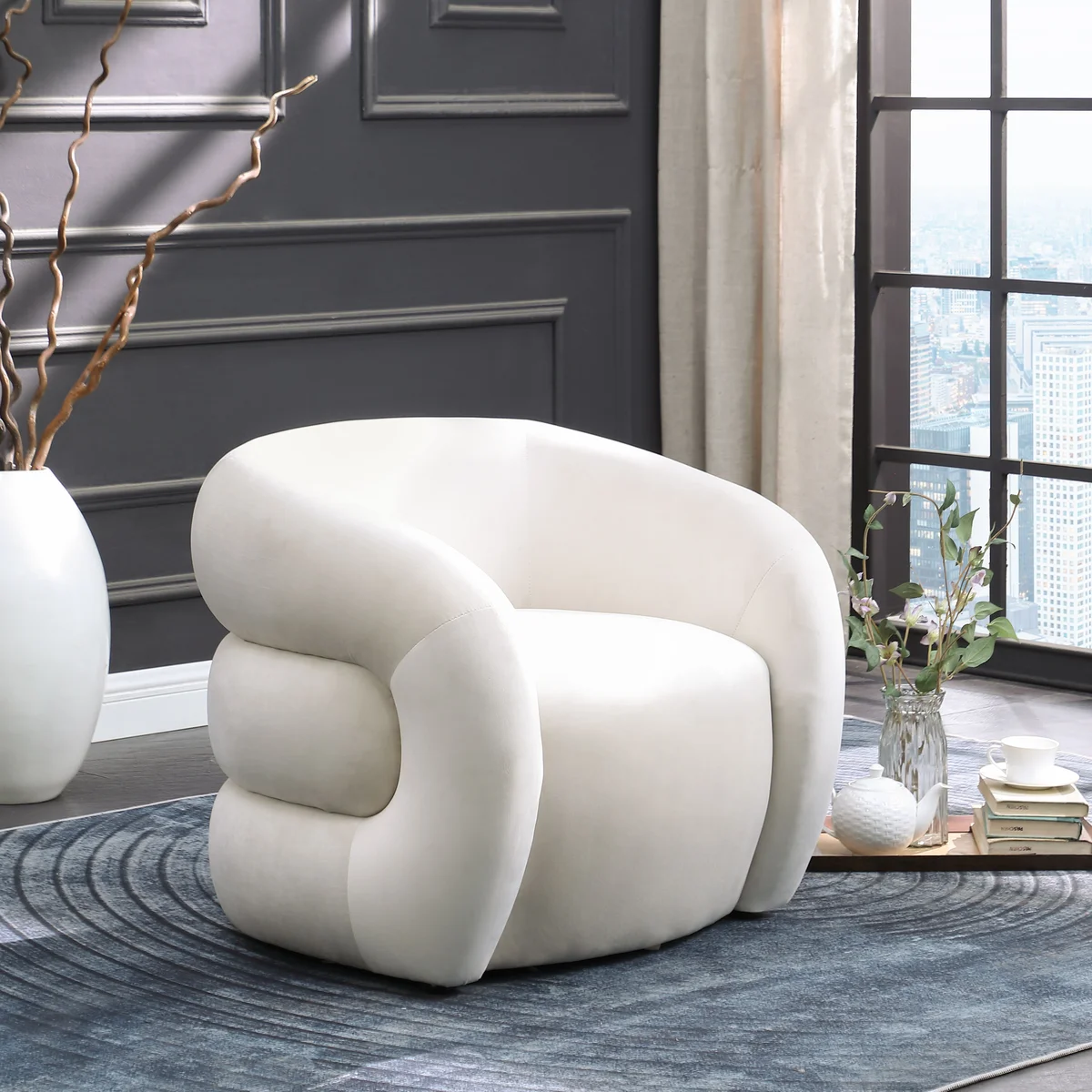 Roxbury - Accent Chair - Cream - View 2