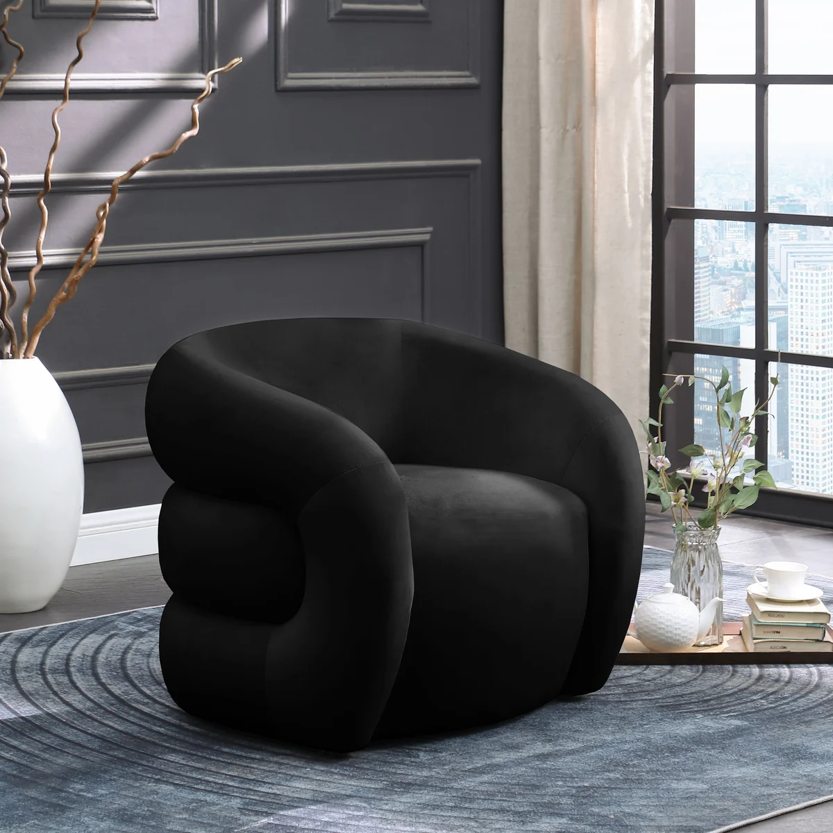 Roxbury - Accent Chair - Black - View 2