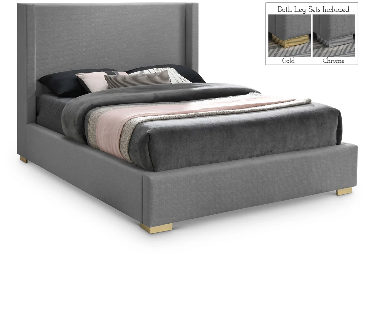 Royce - King Bed - Gray