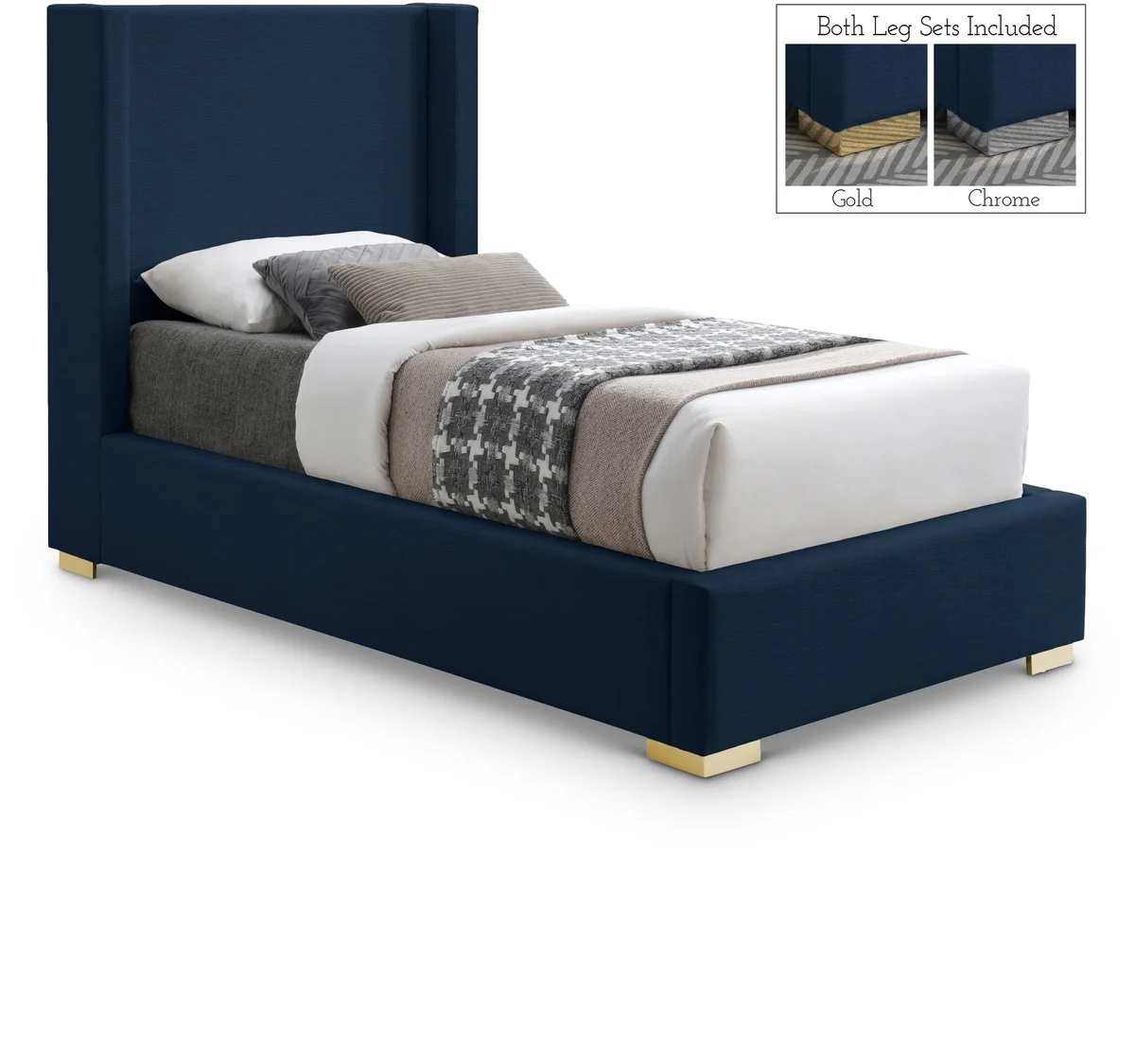 Royce - Twin Bed - Navy