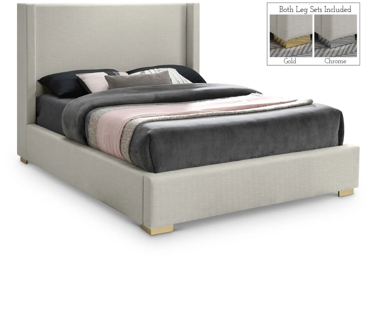 Royce - King Bed - Beige