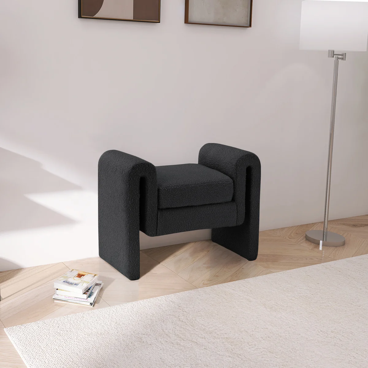 Stylus - Bench - Black - Fabric - View 2
