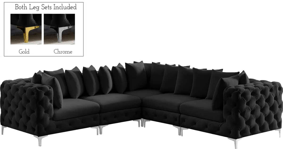 Tremblay - 5 Piece Modular Corner Sectional - Black - View 2