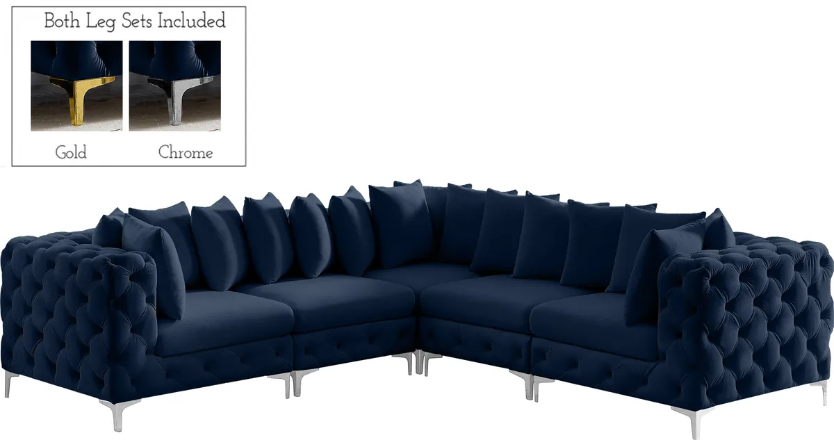 Tremblay - 5 Piece Modular Corner Sectional - Navy - View 2