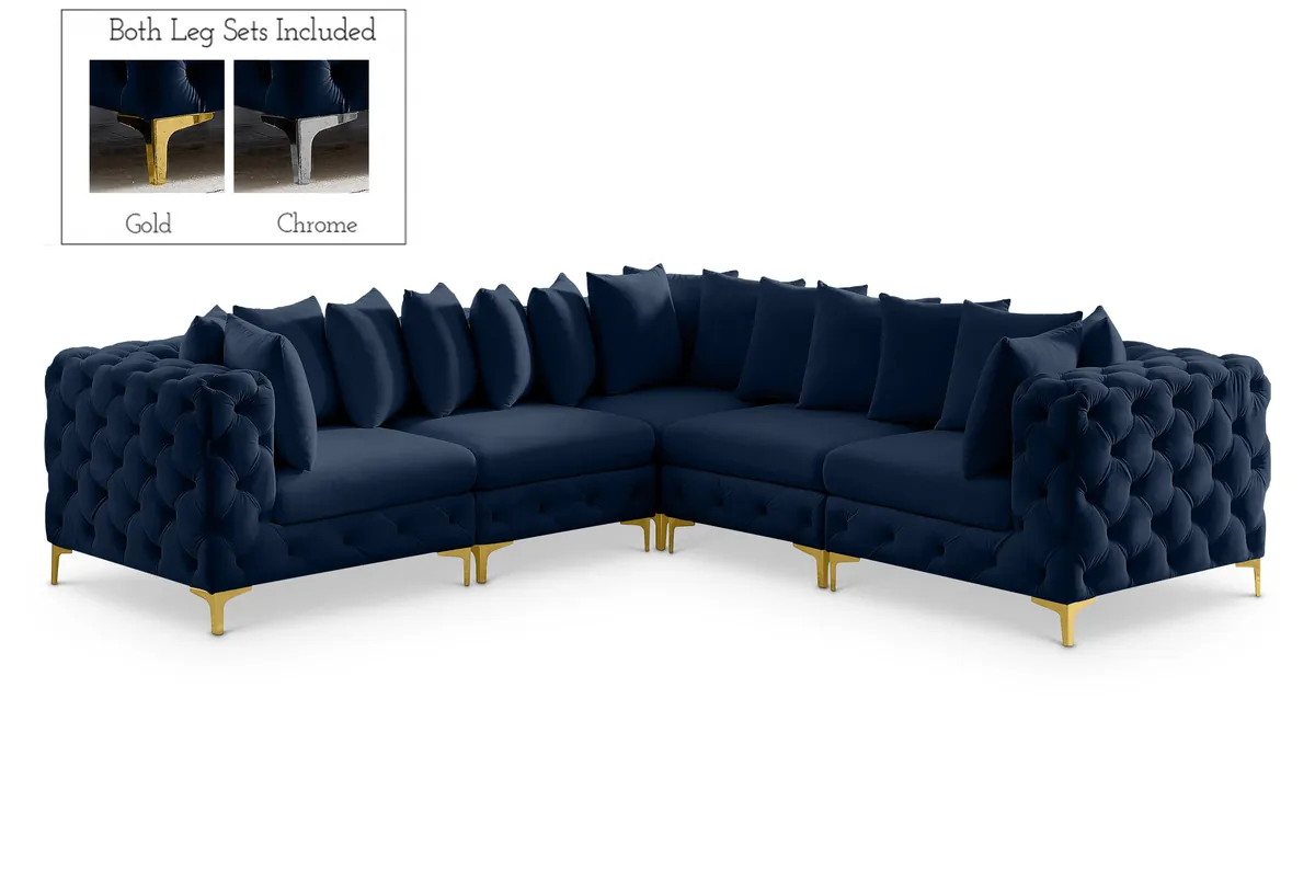 Tremblay - 5 Piece Modular Corner Sectional - Navy