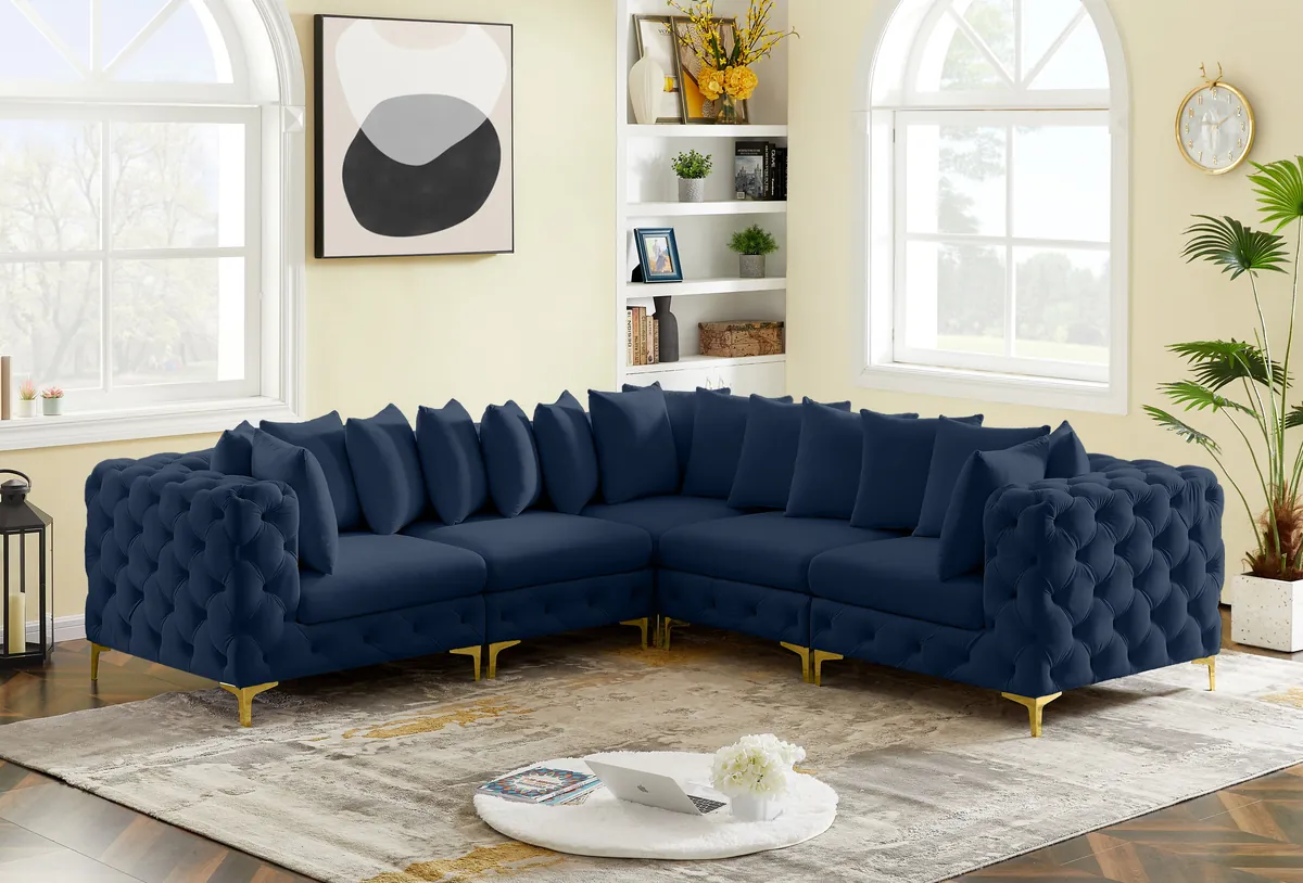 Tremblay - 5 Piece Modular Corner Sectional - Navy