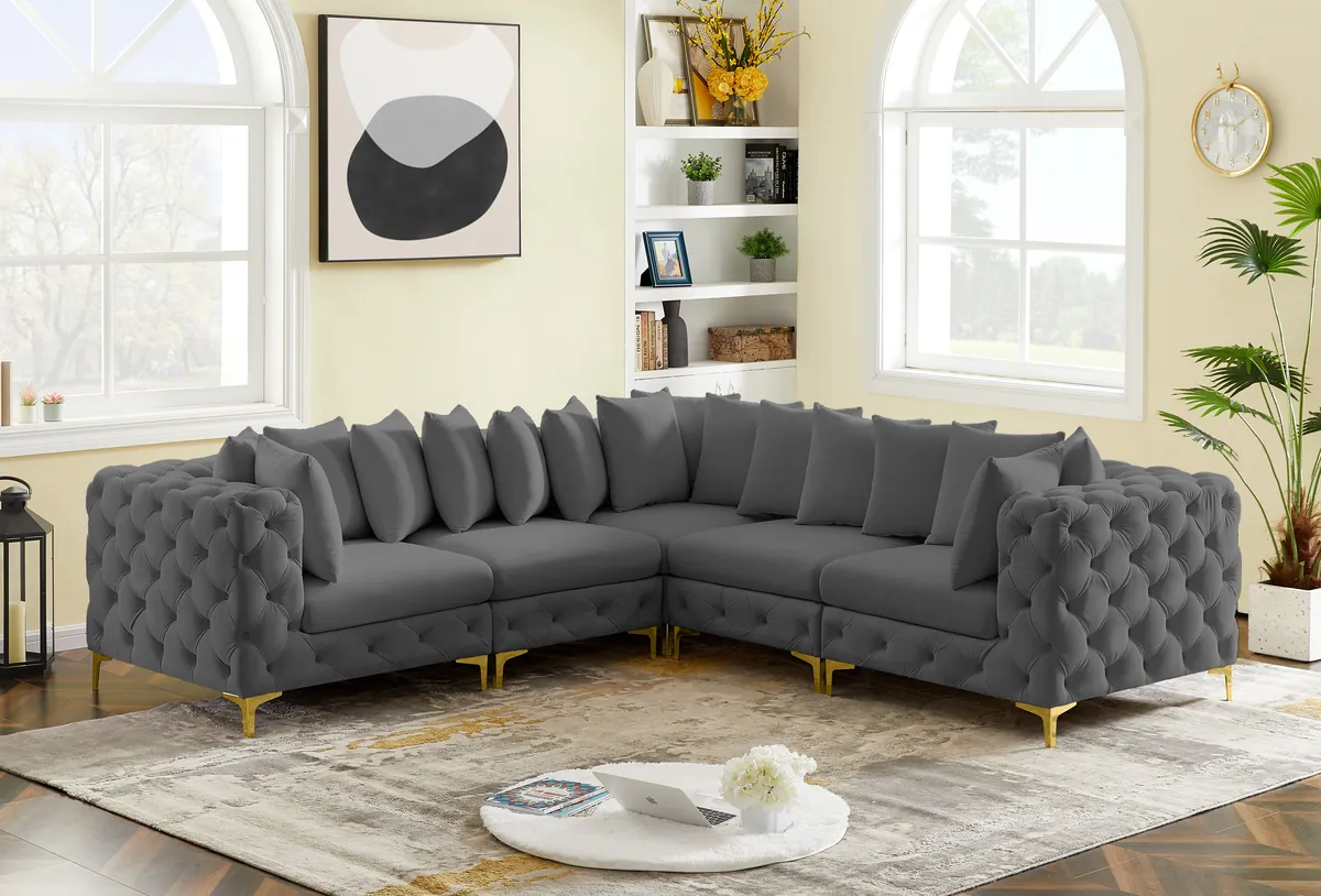 Tremblay - 5 Piece Modular Corner Sectional - Gray