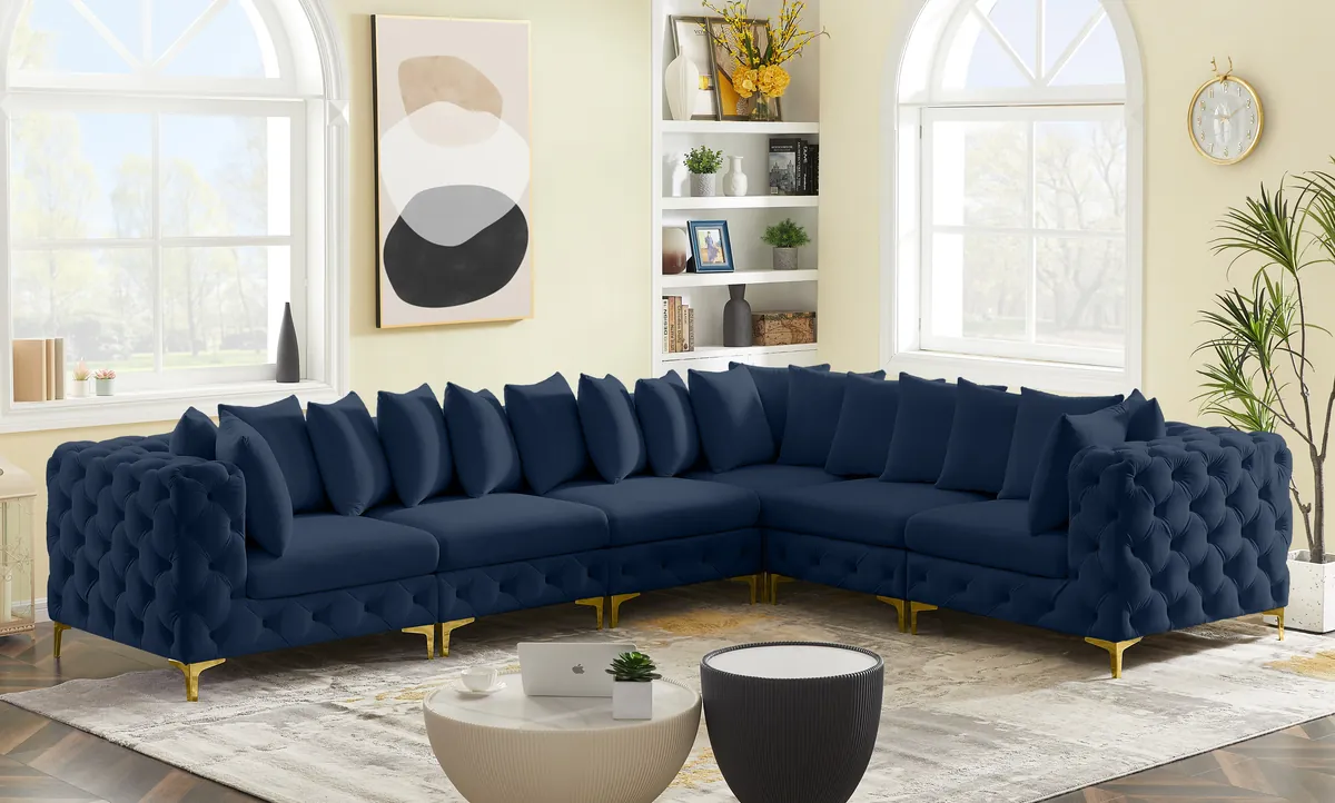 Tremblay - 6 Piece Modular Corner Sectional - Navy