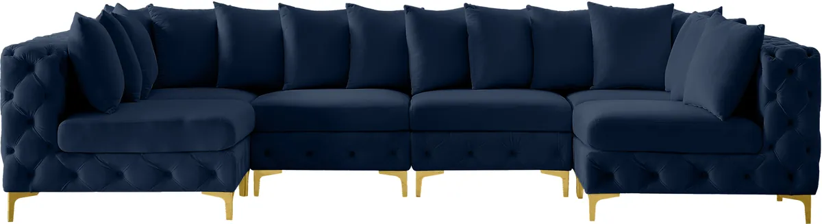 Tremblay - 6 Piece Modular U-Shaped Sectional - Navy