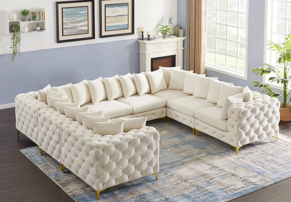 Tremblay - 8 Piece Modular U-Shaped Sectional - Cream