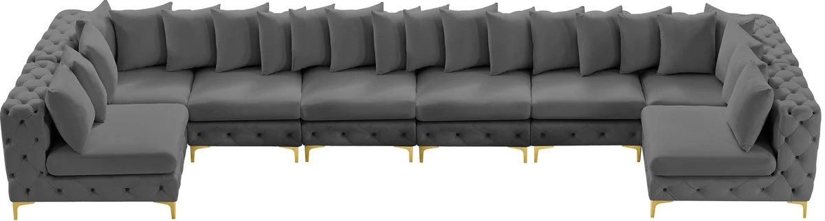 Tremblay - 8 Piece Modular U-Shaped Armless Sectional - Gray