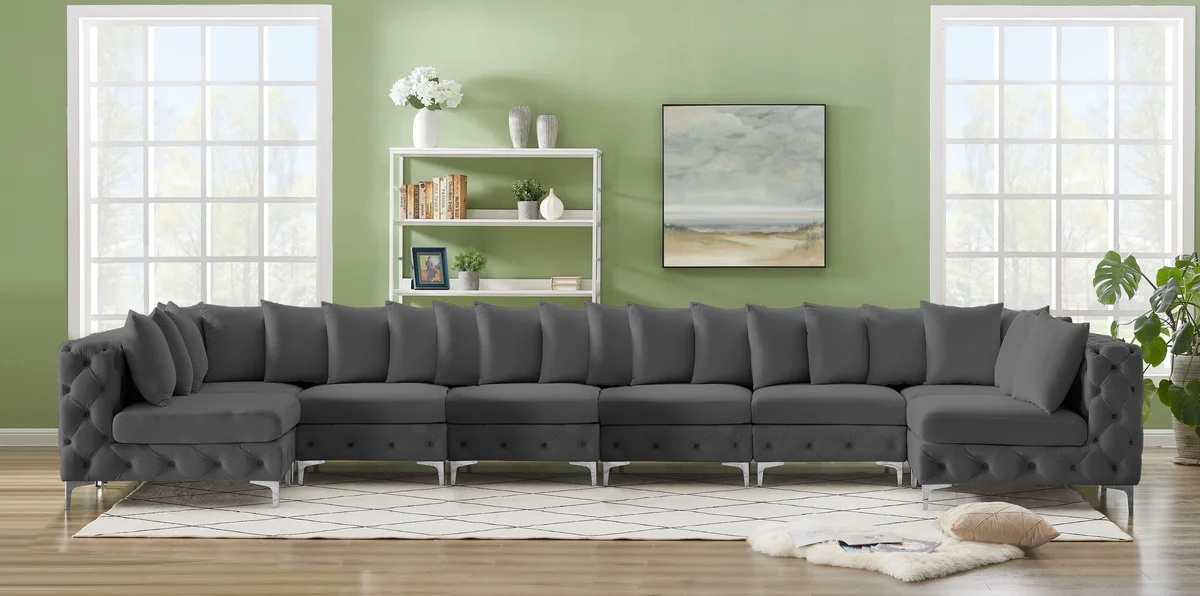 Tremblay - 8 Piece Modular U-Shaped Armless Sectional - Gray