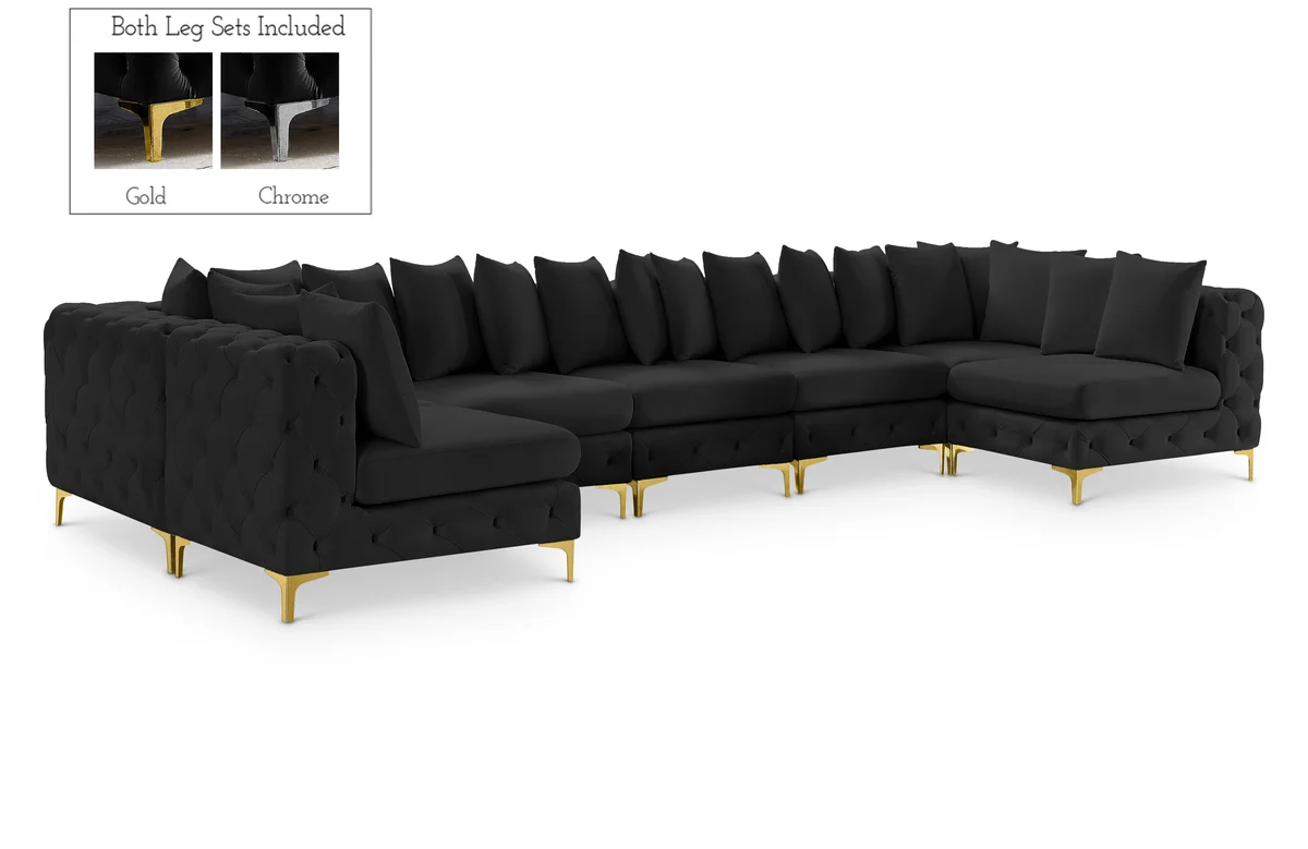 Tremblay - 8 Piece Modular U-Shaped Armless Sectional - Black