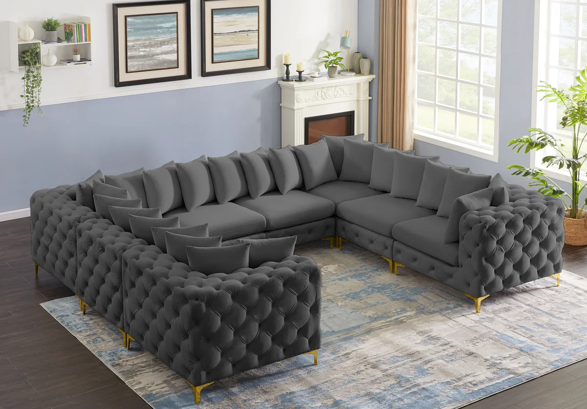 Tremblay - 8 Piece Modular U-Shaped Sectional - Gray