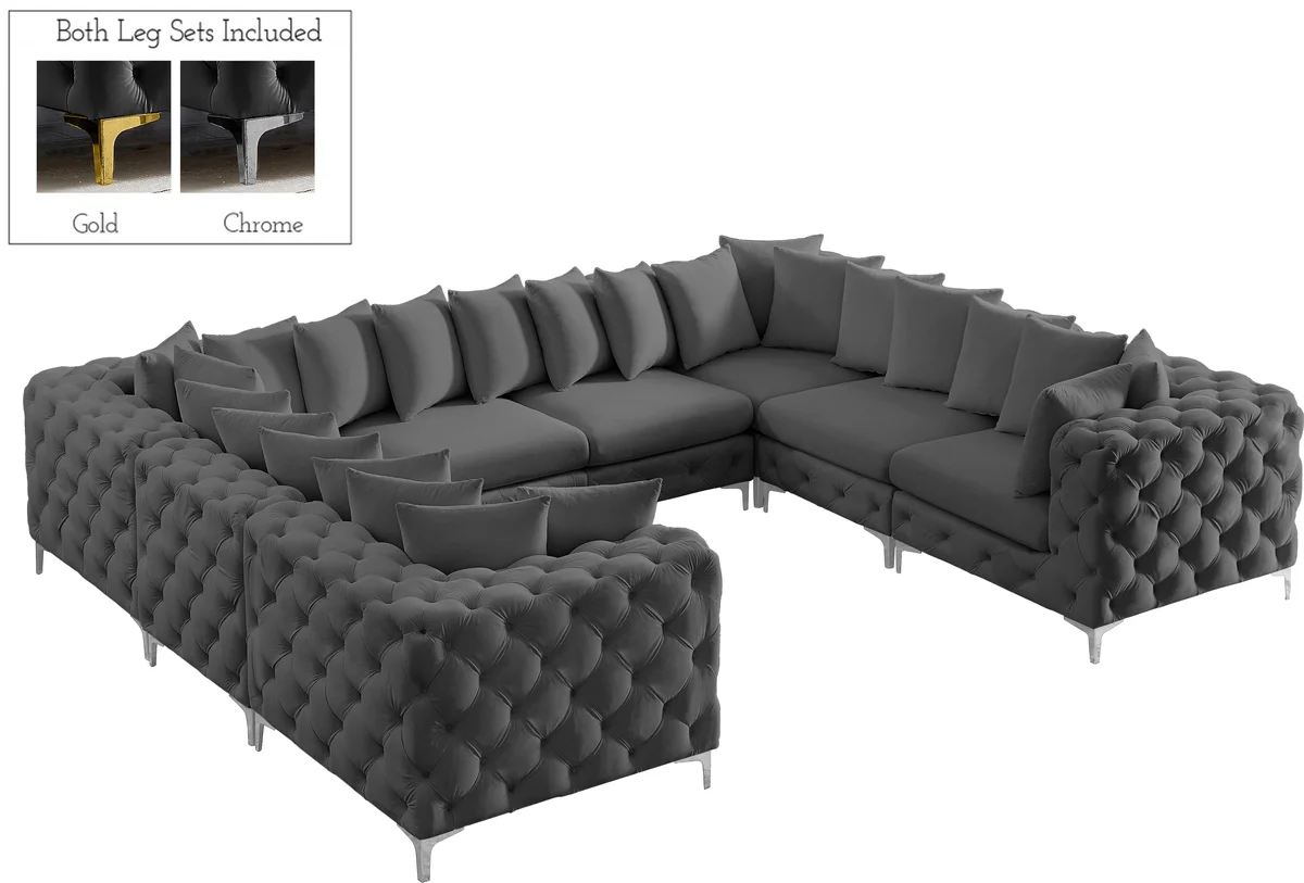 Tremblay - 8 Piece Modular U-Shaped Sectional - Gray - View 2
